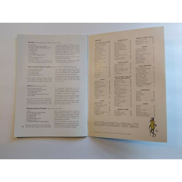 Mr Peanut Planters Original 1955 Cookbook Mister Nut In Chefs Hat Apron Vintage - Picture 10 of 12